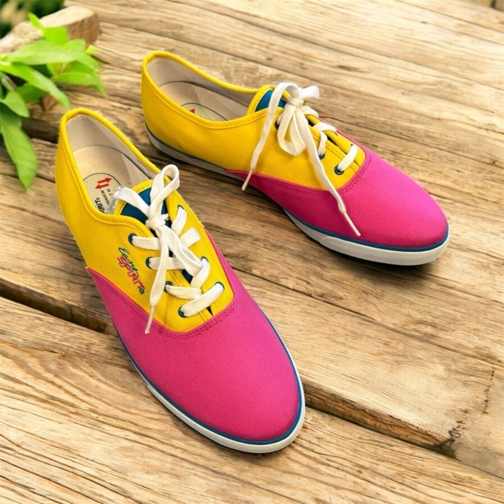 Vintage Easy Spirit Pink and Yellow Color block Sneakers